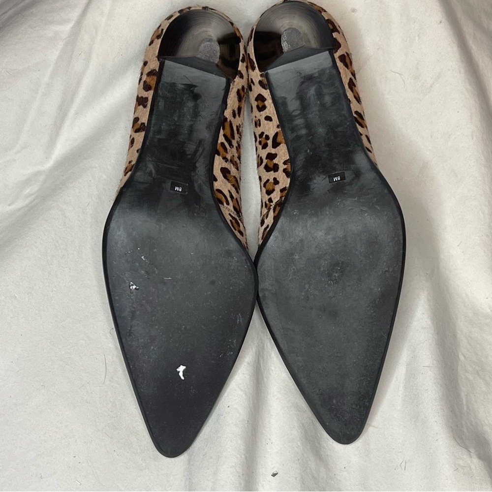 Franco Sarto | Tan Brown Leopard Print Leather Calf Hair 3” Heel Sz 8 - Picture 11 of 12